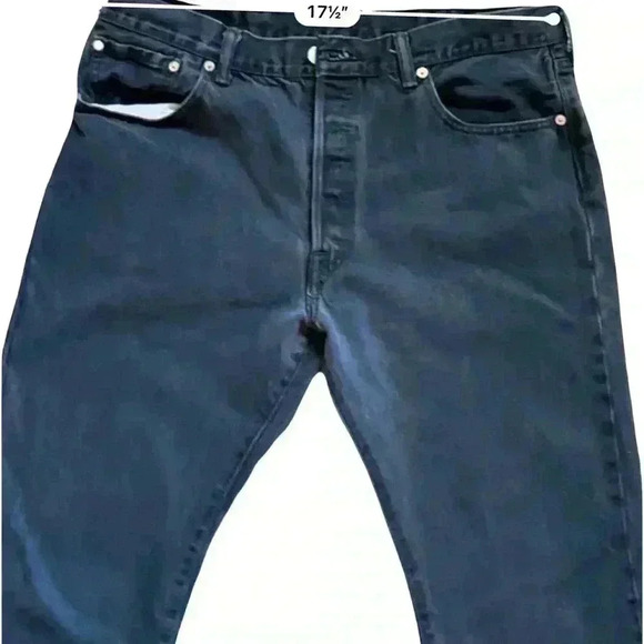 Levi's 501 Button Fly Original Fit Black Jeans size 38x32 - Picture 8 of 13